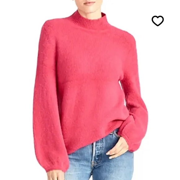 Rachel Roy Shayla in Pink Lotus Mock Neck Balloon Sleeve  L EUC - Picture 2 of 13